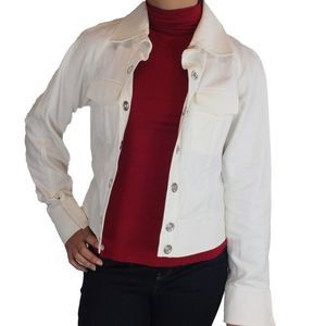 CHARLES NOLAN NEW YORK WHITE JEAN JACKET SZ M